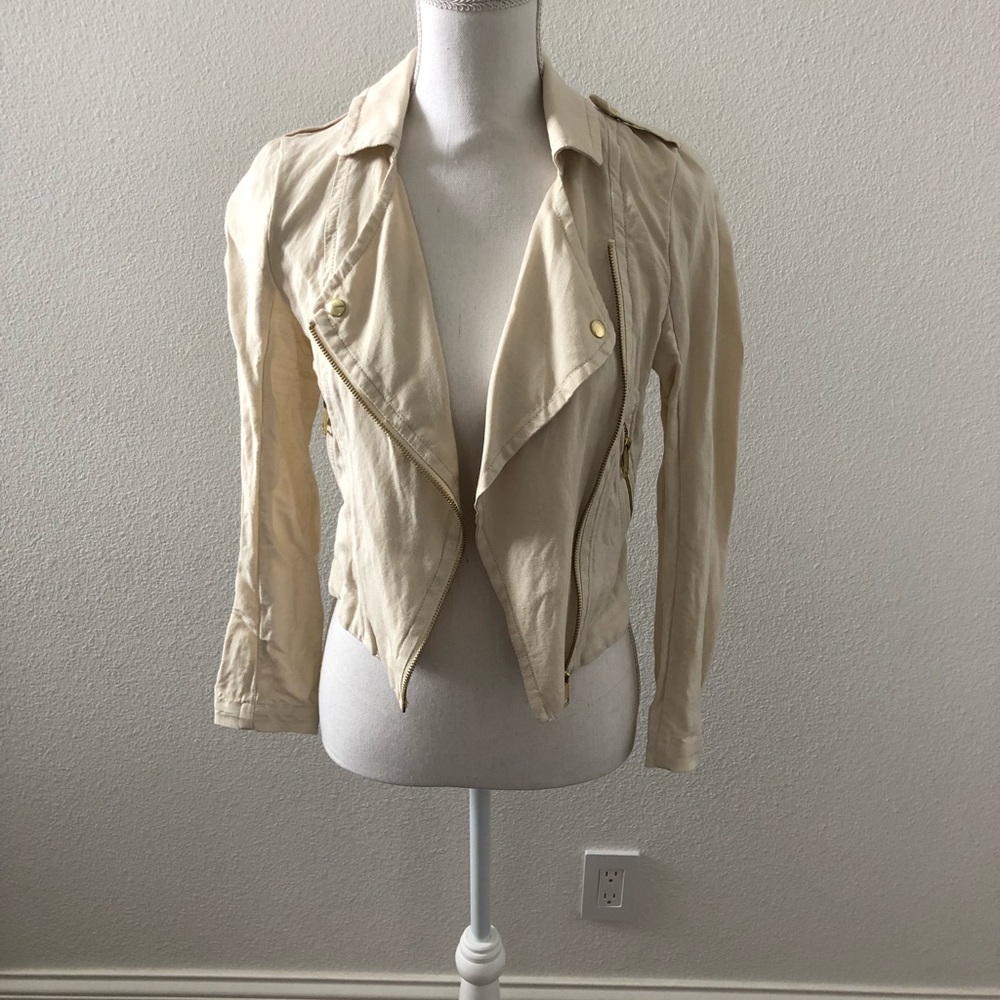 H&M Linen Moto Jacket